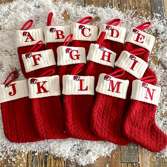 1Pc Christmas Theme Christmas Stockings, Red Christmas Stockings Pendants, Cute Christmas Small Sock Pendants, Suitable for Christmas Tree Decorations