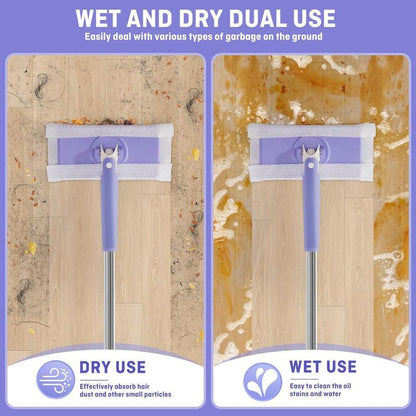 No-Wash Mop, Uses Disposable Face Towel, Hands-Free Replacement, Dry and Wet Multi Surface Floor Cleaner, Bathroom Cleaning