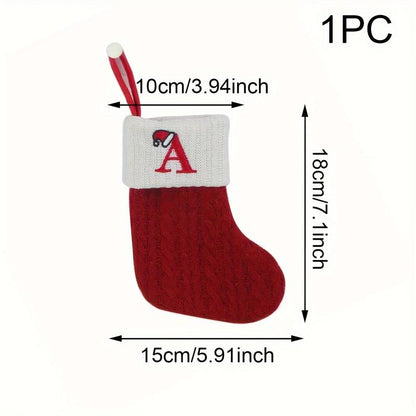 1Pc Christmas Theme Christmas Stockings, Red Christmas Stockings Pendants, Cute Christmas Small Sock Pendants, Suitable for Christmas Tree Decorations